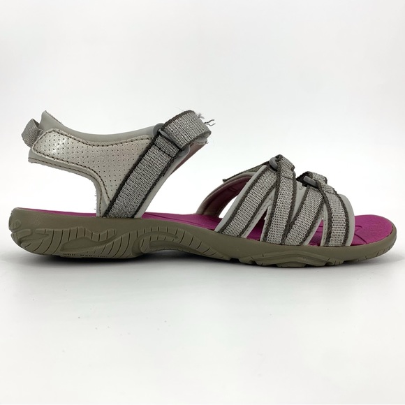 Teva Grey, Silver, and Pink Tirra Kids' Sport Sandal, 5 - Picture 9 of 16